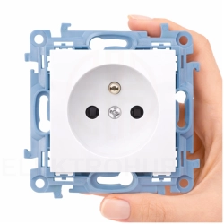 SIMON 10 GNIAZDO WTYCZKOWE Z UZIEMIENIEM BIAŁE