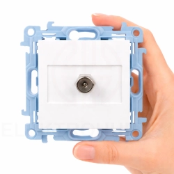 Simon 10 gniazdo antenowe TV pojedyncze końcowe białe