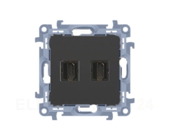 Gniazdo HDMI ver.1.4 podwójne (moduł); czarny