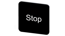 Etykieta samoprzylepna do kaset 22x22mm czarna inskrypcja /Stop/ SIRIUS ACT 3SU1900-0AF16-0DS0
