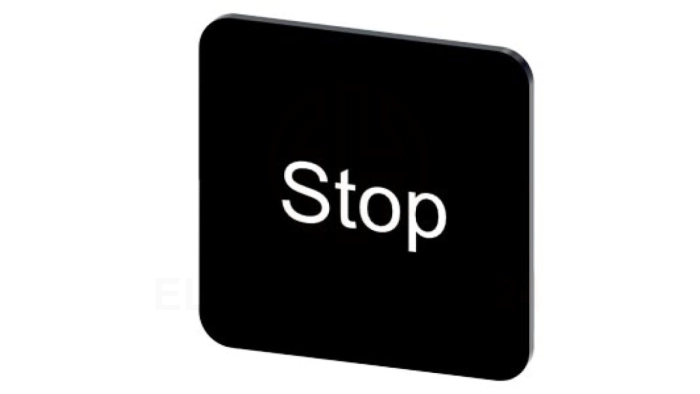 Etykieta samoprzylepna do kaset 22x22mm czarna inskrypcja /Stop/ SIRIUS ACT 3SU1900-0AF16-0DS0 /10szt./