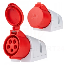 PCE gniazdo siłowe na ścianę 16A 5P IP44 400V