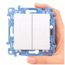 SIMON 10 ŁĄCZNIK SCHODOWY PODWÓJNY BEZ PIKTOGRAMU 10AX 250V BIAŁY