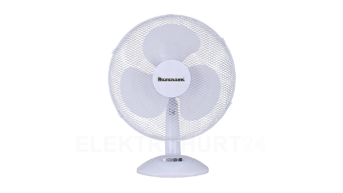 Wentylator RAVANSON biały szary 3 ustawienia prędkości szeroki kąt oscylacji WT-1040
