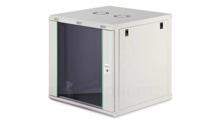 Szafa sieciowa wisząca Dynamic 19 12U rack 600x600, drzwi szyba, szary, niezłożona, 60kg DN-37110