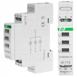 F&F Lampka modułowa kontrolna 3-fazowa zielona 3x230V+N AC LK-713G