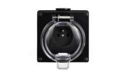 OYSTER IP66 gniazdo wtyczkowe w obudowie hermetycznej 16A/250V czarny 6185-09