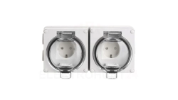 OYSTER IP66 2xgniazdo wtyczkowe w obudowie hermetycznej 16A/250V szary 6185-42