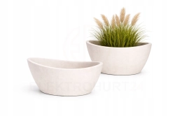 Doniczka ARIA OVAL ETHICK 40x20 cm kolor sand do domu i ogrodu Donica