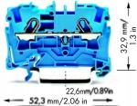 WAGO 2004-1204 Złączka szynowa 2-przewodowa 4mm2 niebieska 600V IP20 32A