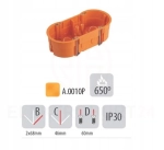 Puszka Głęboka Podwójna z Wkrętami do Karton-gips 2x60 PK60 Szerokość 136 mm