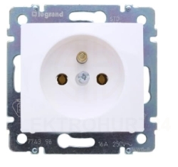 VALENA Gniazdo pojedyncze z/u 16A IP20 białe 77439