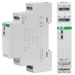 F&F Przekaźnik Bistabilny BIS-411-24V Impulsowy16A 1NO/NC 9-30V AC/DC