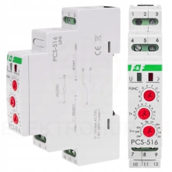 F&F Przekaźnik Czasowy Wielofunkcyjny PCS-516UNI 10-funkcyjny 12-264V AC/DC
