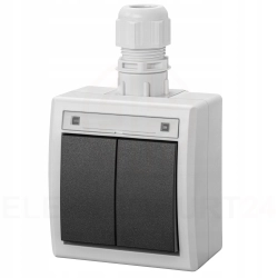 AQUANT Łącznik Podwójny Świecznikowy 2K IP65 Hermetyczny 5002-65 antracyt
