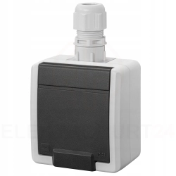 AQUANT Gniazdo Hermetyczne Natynkowe IP65 2P+Z z Klapką Wodoodporne 5041-65