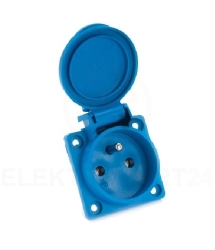 Gniazdo tablicowe 10/16A 2P+Z 230V niebieskie IP54