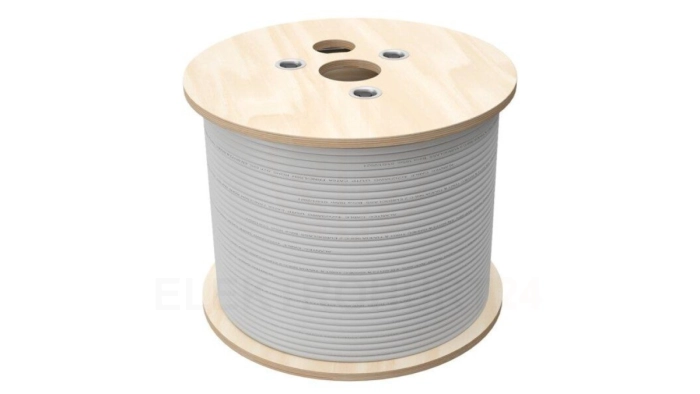 Kabel U/UTP kat.5e, teleinformatyczny, LSOH, B2ca FireHardy 4x2x24 AWG, 1Gb/s, 250 MHz, gw. 25 lat, INTERTEK ETL, szary, 500m
