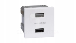 Simon Connect Ładowarka USB K45 gniazdo typ A 5V/2,1A czysta biel K126E/9 TSC-K126E-9