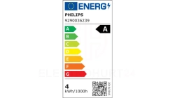 Żarówka LED MASTER klasa A 4W zamiennik 60W 840lm 4000K LEDBulbND4-60W E27 840 A60 CL G UE Szkło przezroczyste 5 lat gwar