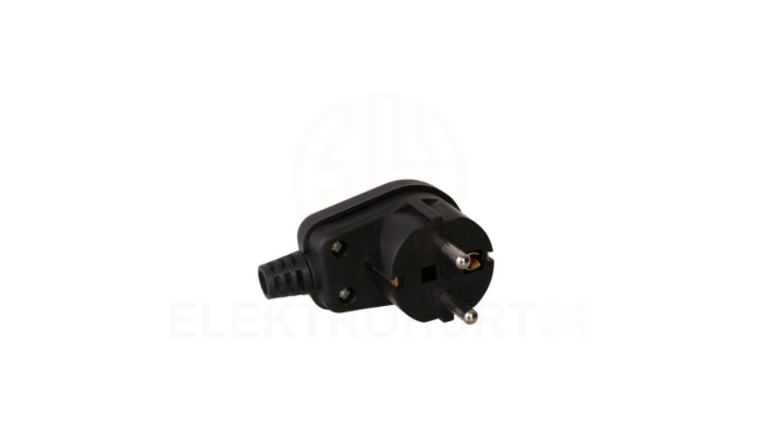 Wtyczka kątowa Uni-Schuko 16A/250V czarny 3390-02