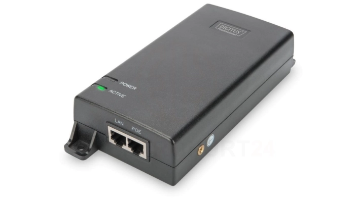 Zasilacz/Adapter PoE+ 802.3at aktywny max. 55V 60W 10/100/1000Mbps DN-95104