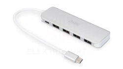 HUB 4-portowy USB 3.0 SuperSpeed z Typ C PDaktywny, aluminium DA-70242-1