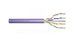 Kabel instalacyjny DIGITUS kat.6, U/UTP, B2ca, AWG 23/1, LSOH, 100m, fioletowy DK-1616-VH-1