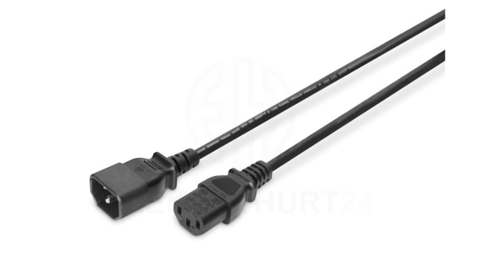 Kabel IEC C14/IEC C13 M/Ż czarny 1,8m zasilający AK-440201-018-S