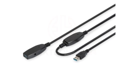 Kabel przedłużający USB 3.0 SuperSpeed 20mTyp USB A/USB A M/Ż aktywny czarny 20m DA-73107