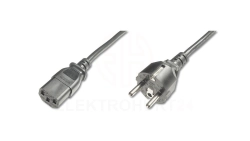 Kabel Schuko prosty/IEC C13 M/Ż czarny 1,2m zasilający AK-440110-012-S