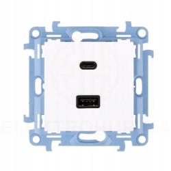 Simon 10 ŁADOWARKA USB PODWÓJNA C+A 30W IP20 230V BIAŁY