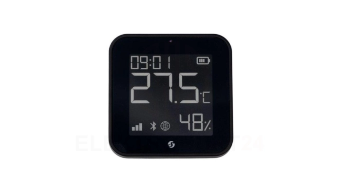 Shelly BLU HiT Display ZB Black - czujnik temperatury i wilgotności z wyświetlaczem bateria, USB WiFi/Bluetooth/Zigbee