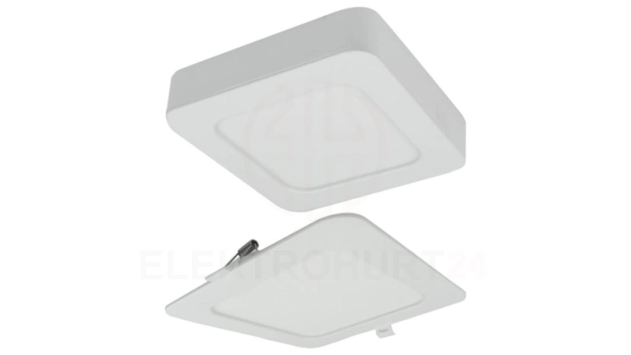 Oprawa sufitowa Downlight kwadrat CCT natynk/podtynk 2w1 24W 2200lm zmienna barwa 3000/4000/6500K biały IP20 EC61086