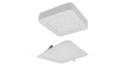 Oprawa sufitowa Downlight kwadrat CCT natynk/podtynk 2w1 12W 1100lm zmienna barwa 3000/4000/6500K biały IP20 EC61084