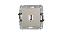 ICON Mechanizm gniazda pojedynczego USB A-A 2.0, bez pola opisowego taupe 60IGUSBBO-1