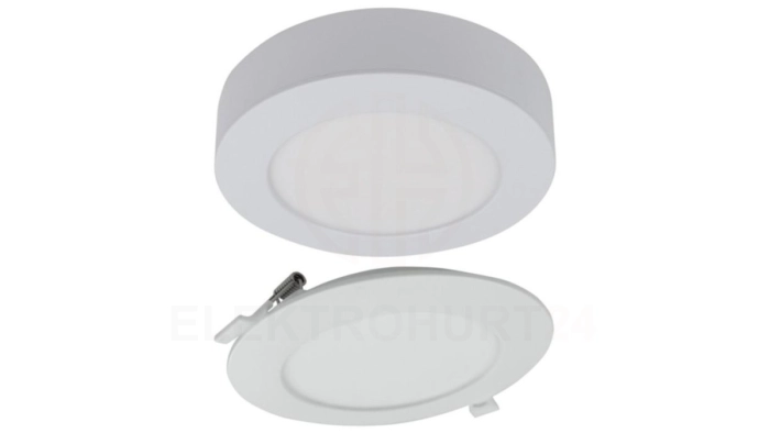 Oprawa sufitowa Downlight okrągły CCT natynk/podtynk 2w1 18W 1650lm zmienna barwa 3000/4000/6500K biały IP20 EC61081