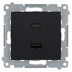 Simon 54 ŁADOWARKA USB PODWÓJNA C+A 30W CZARNY MAT