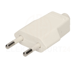 Wtyczka płaska 10A b/u 250V biała WT-1001 (ZN-11 2