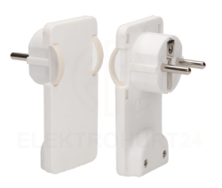 Wtyczka płaska kątowa 2P 16A 250V biała OR-AE-1311