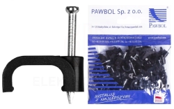 Uchwyt KLIP płaski 10/6 czarny /100szt.