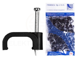 Uchwyt kablowy KLIP płaski 13/7 czarny PAWBOL