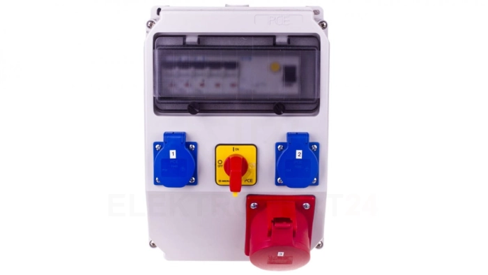 Rozdzielnica stacjonarna ADAMÓW 32A/5PxB 2GSx2B FI40 R.0-1-32A IP44 9036320W