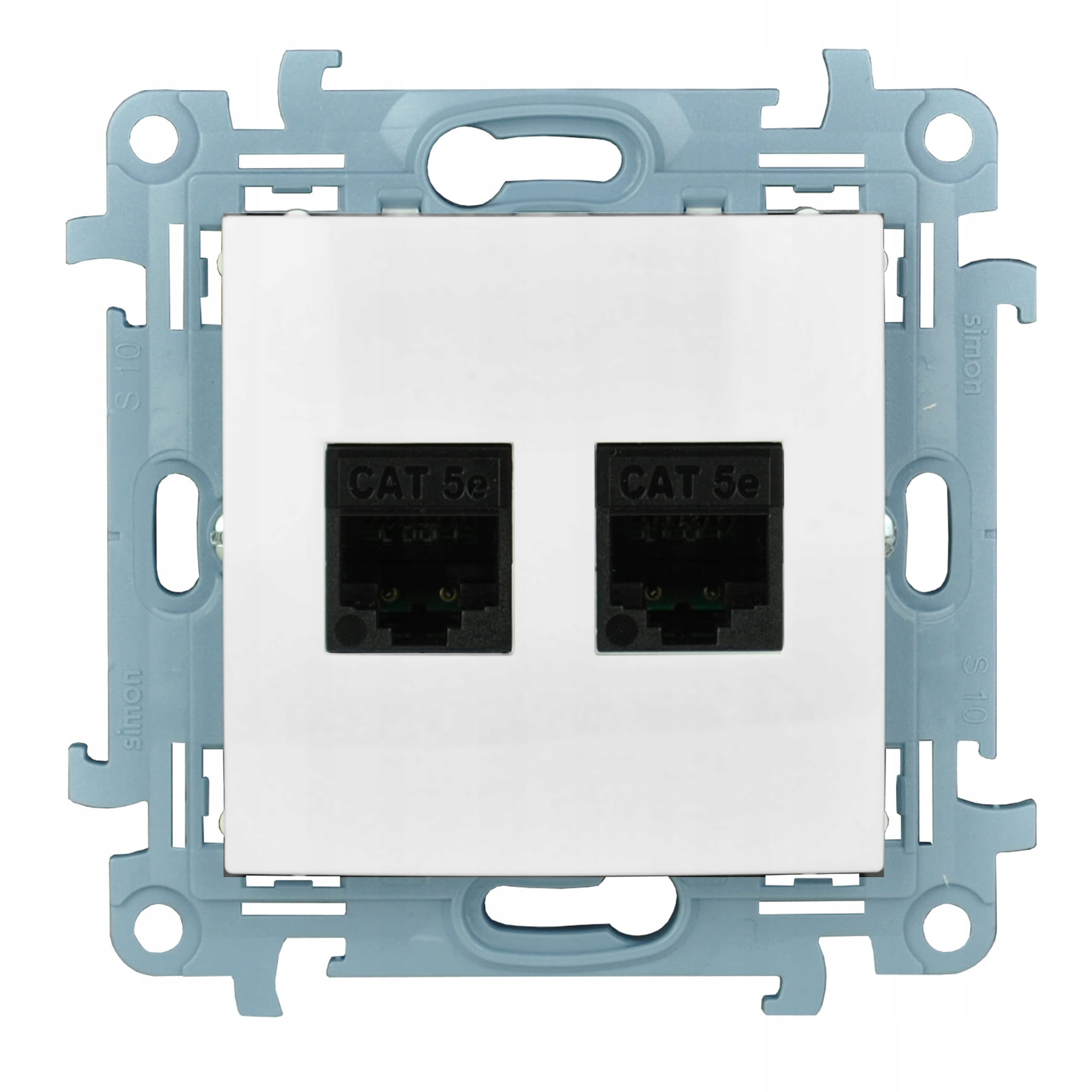 Simon Rj45 Rack Simon 10 gniazdo komputerowe podwójne RJ45 BIAŁE Elektrohurt24.pl