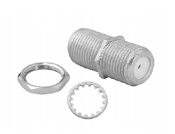 Złącze SAT F-F beczka z podkładką 02